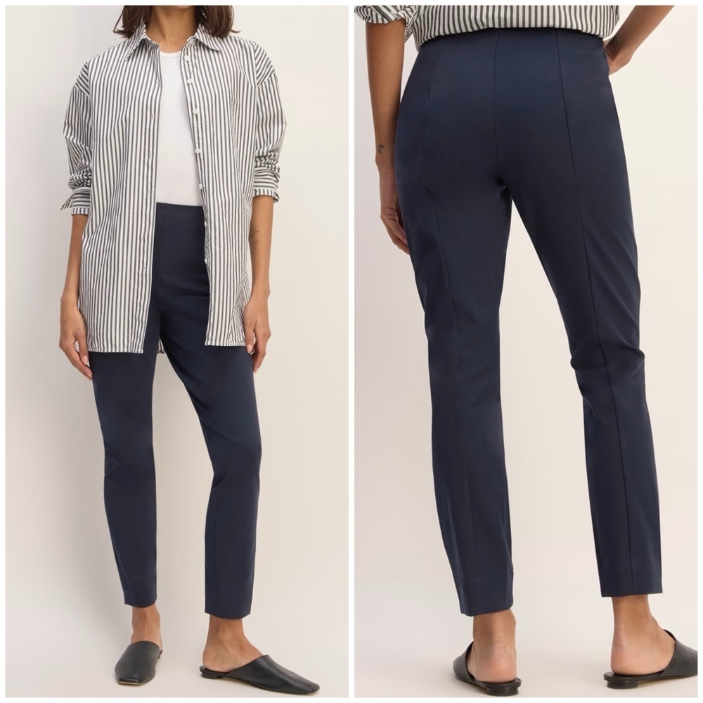 EVERLANE Women's The Bi-Stretch Work Pant Navy Blue Sz 12 NWOT